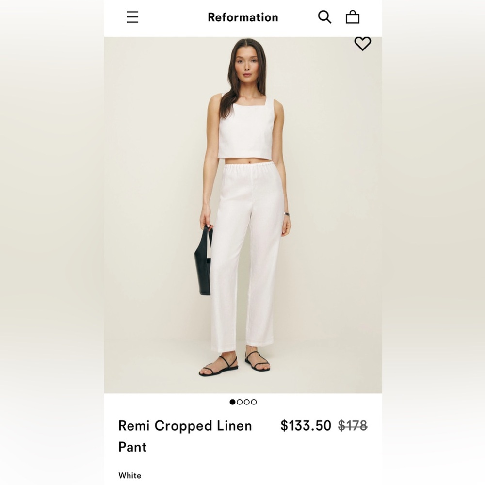 Reformation Remi Cropped Linen Pant XS